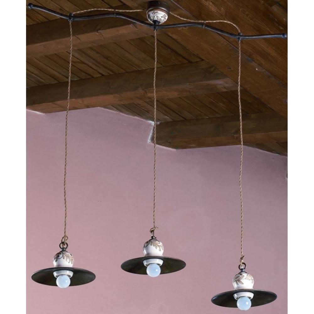 imas stropne malovane vzorovane keramicky biely cotto tehlovy mosadz zavesne svietidlo lampa kuchyna mediteransky rustikalny country vidiecky osvetlenie.jpg
